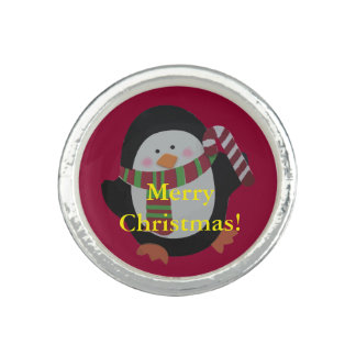 Merry Christmas Penguin Ring