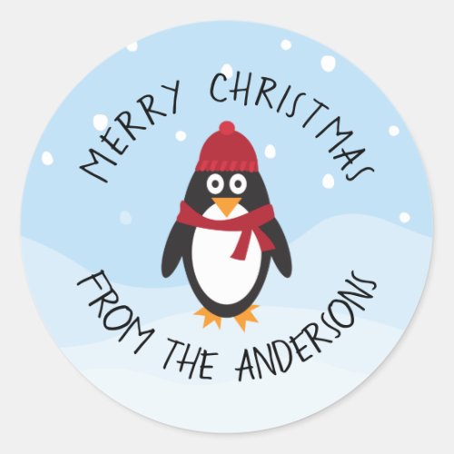 Merry Christmas Penguin Sticker for the Holidays