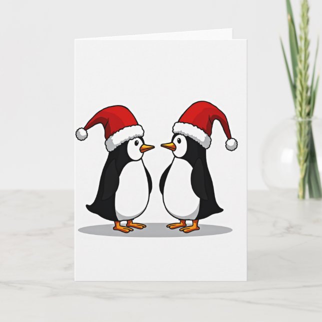Merry Christmas Penguins Card (Front)