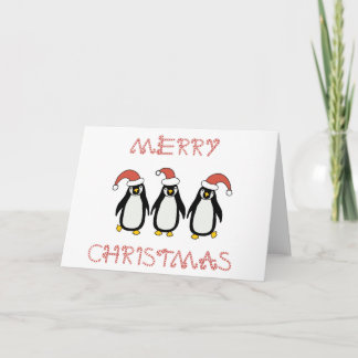 Merry Christmas Penguins Holiday Card