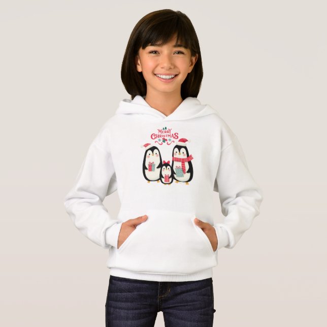 Merry Christmas Penguins Hoodie (Front Full)