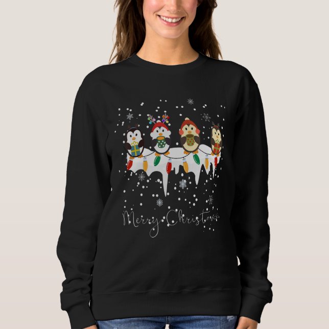 Merry Christmas Penguins Xmas Holidays Sweatshirt (Front)