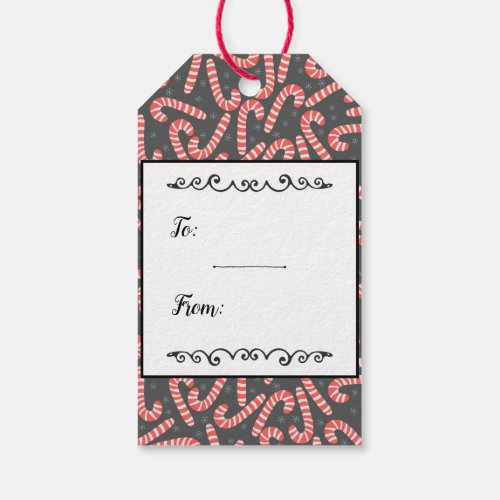 Merry Christmas Peppermint Candy Cane Personalized Gift Tags