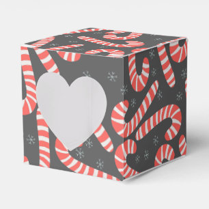 Merry Christmas Peppermint Candy Canes Snowflakes Favor Boxes