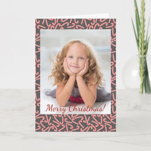 Merry Christmas Peppermint Candy Canes Snowflakes Note Card