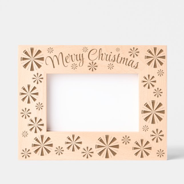 Merry Christmas Peppermint Candy Stripe Engraved Frames (Front)