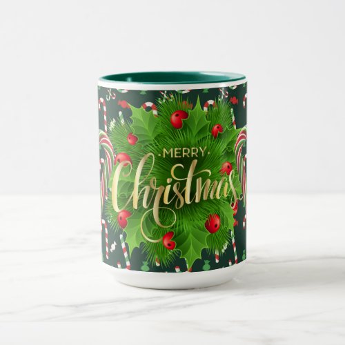 Merry Christmas Peppermint Canes Mug