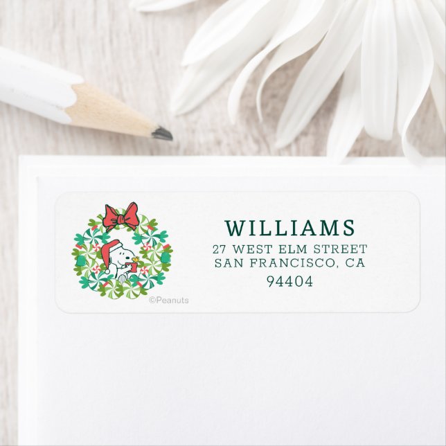 Merry Christmas Peppermint Holiday Wreath Label (Insitu)