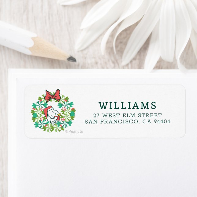 Merry Christmas Peppermint Holiday Wreath Label (Insitu)