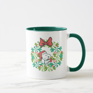 Merry Christmas Peppermint Holiday Wreath Mug