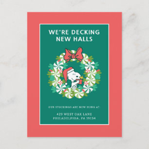 Merry Christmas Peppermint Holiday Wreath Postcard