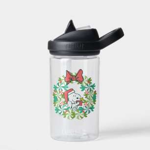 Merry Christmas Peppermint Holiday Wreath Water Bottle