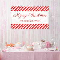 Merry Christmas Peppermint Red Stripe Custom Name
