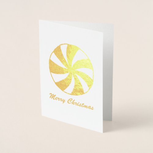 Merry Christmas Peppermint Starlight Mint Candy Foil Card