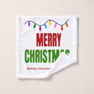 Merry Christmas Personalised Name Bath Towel