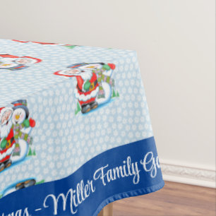 Merry Christmas Personalize Family Name or Text Tablecloth