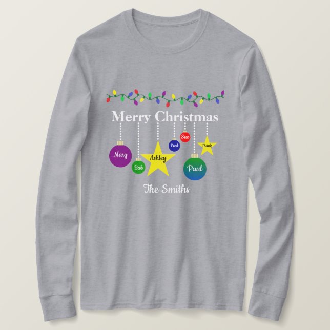 Merry Christmas Personalizeable Ornament T-Shirt (Design Front)