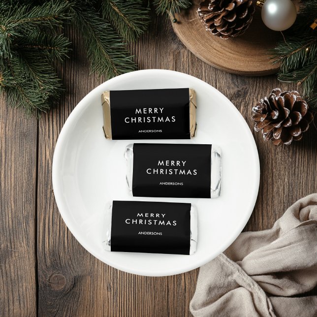 Merry Christmas Personalized Black Hershey's Miniatures (Creator Uploaded)