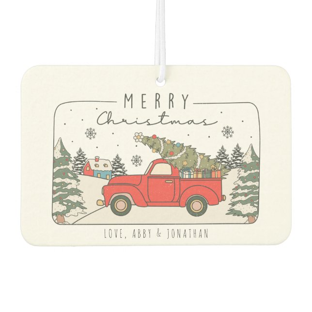 Merry Christmas Personalized Car Air Freshener (Front)
