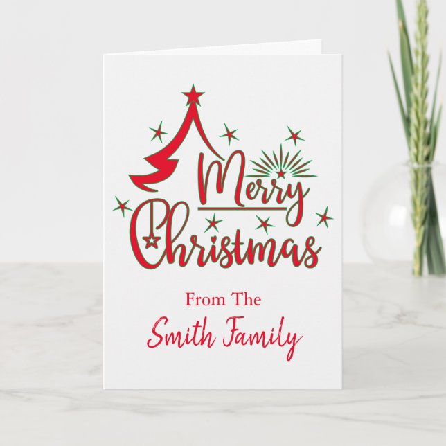 Merry Christmas Personalized Card (Front)