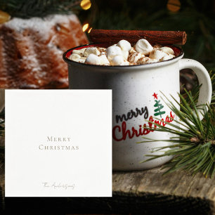 Merry Christmas Personalized Cocktail III Napkins
