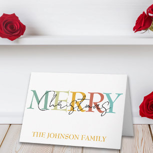 Merry Christmas Personalized Colorful Simple Card