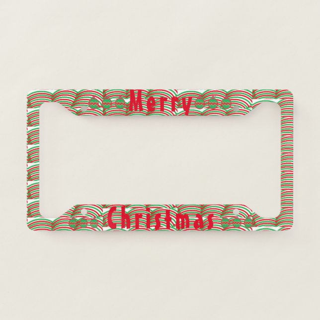 Merry Christmas Personalized Customized License Plate Frame (Front)