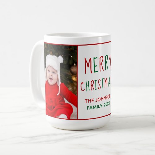 Merry Christmas Personalized Cute Photo Gift Coffee Mug