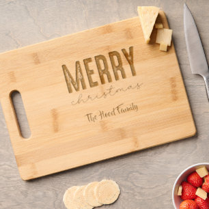 Merry Christmas Personalized  Engraved Cutting Board