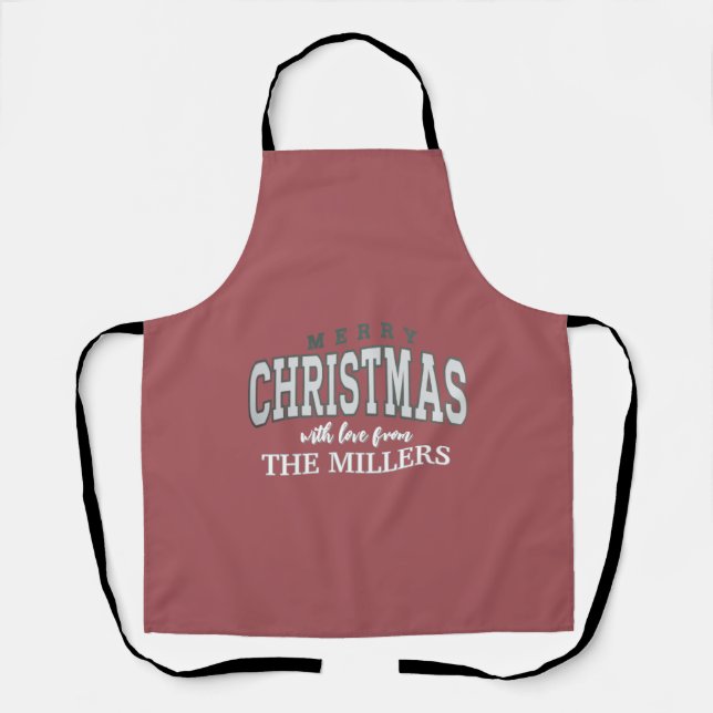 Merry Christmas Personalized Family Party 2025  Apron (Front)