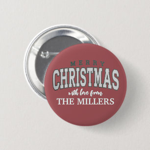 Merry Christmas Personalized Family Party 2025 Button