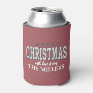 Merry Christmas Personalized Family Party 2025 Can Cooler