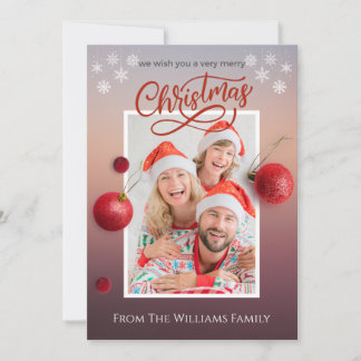 Merry Christmas Personalized Family Photo Card