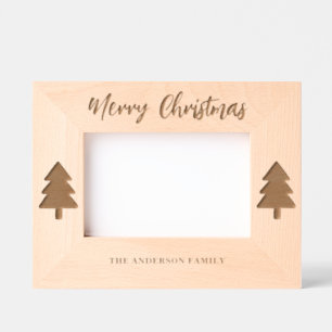 Merry Christmas Personalized Family Photo Engraved Frames