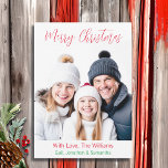 Merry Christmas | Personalized Family Picture Holiday Card<br><div class="desc">Wishing your family a Merry Christmas and Happy New Year personalized holiday photo card. Upload a picture of your family, children, you and your spouse or a pet onto this personalized Christmas card, then edit the text on the back to add your own personalized message. Cute bows printed on the...</div>