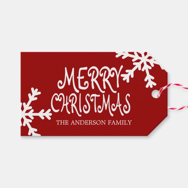 Merry Christmas Personalized Gift Tags