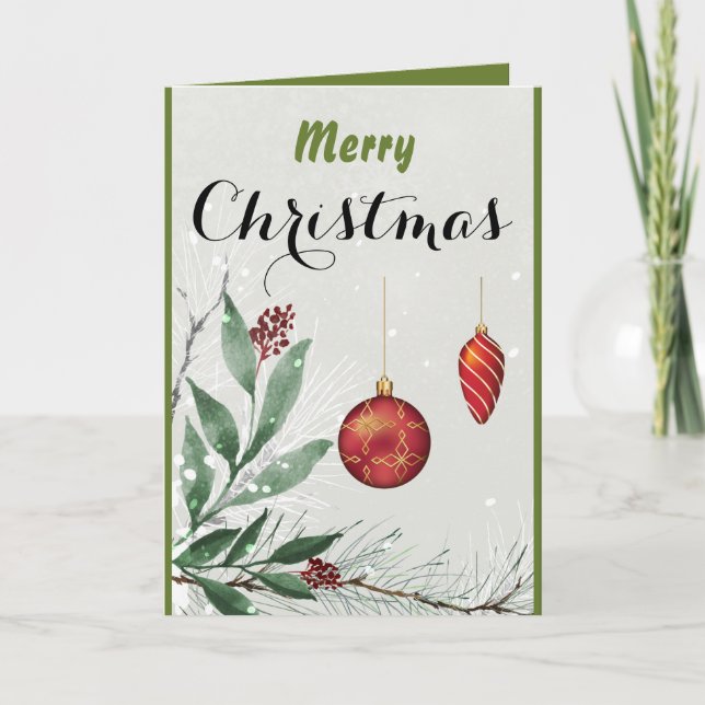 Merry Christmas Personalized Greeting Card (Front)