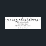 Merry Christmas Personalized Holiday Address Self-inking Stamp<br><div class="desc">This personalized return address stamp features the holiday greeting,  “Merry Christmas” above your address information. This modern design coordinates with the entire Many Merries Holiday Collection.</div>
