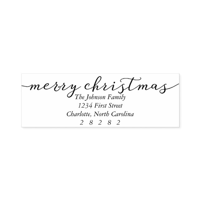 Merry Christmas Personalized Holiday Address Self-inking Stamp (Design)