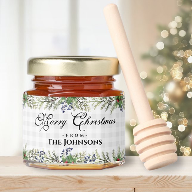 Merry Christmas Personalized Holiday Gift  Honey Jar Favors (Creator Uploaded)