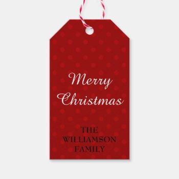 Merry Christmas Personalized Holiday Gift Tag by theburlapfrog at Zazzle