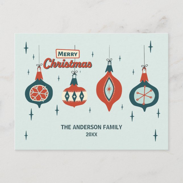 Merry Christmas Personalized Holiday Postcard (Front)