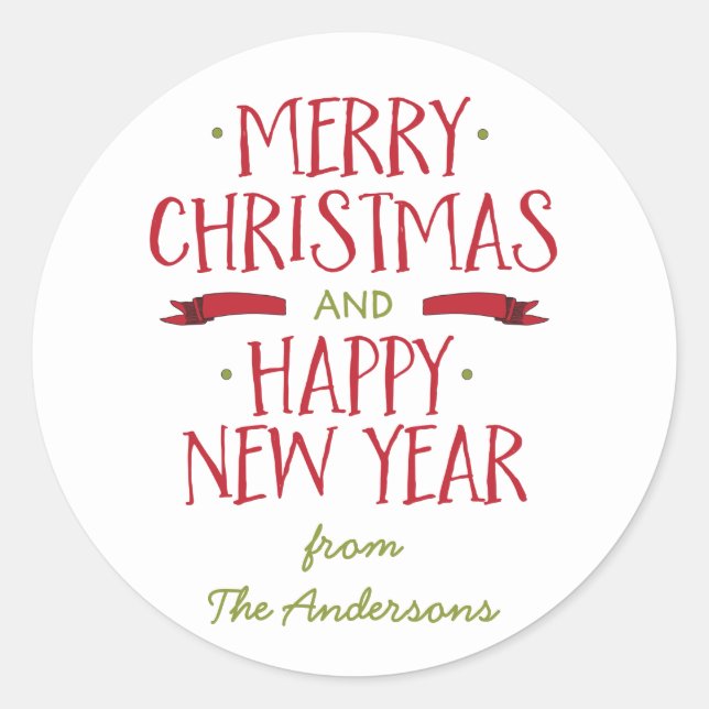 Merry Christmas Personalized Holiday Seal (Front)