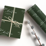Merry Christmas Personalized Modern Elegant Script Wrapping Paper<br><div class="desc">This custom Christmas wrapping paper features a stylish, modern design with elegant script text on a rich, dark green background. Featuring "Merry Christmas" and your family name, it's perfect for adding a sophisticated, personal touch to your holiday gifts. The minimalist, chic look makes it ideal for any festive occasion, whether...</div>