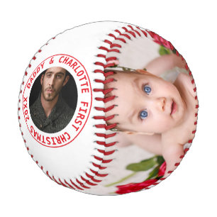 Merry Christmas Personalized One Of A Kind Photo Baseball