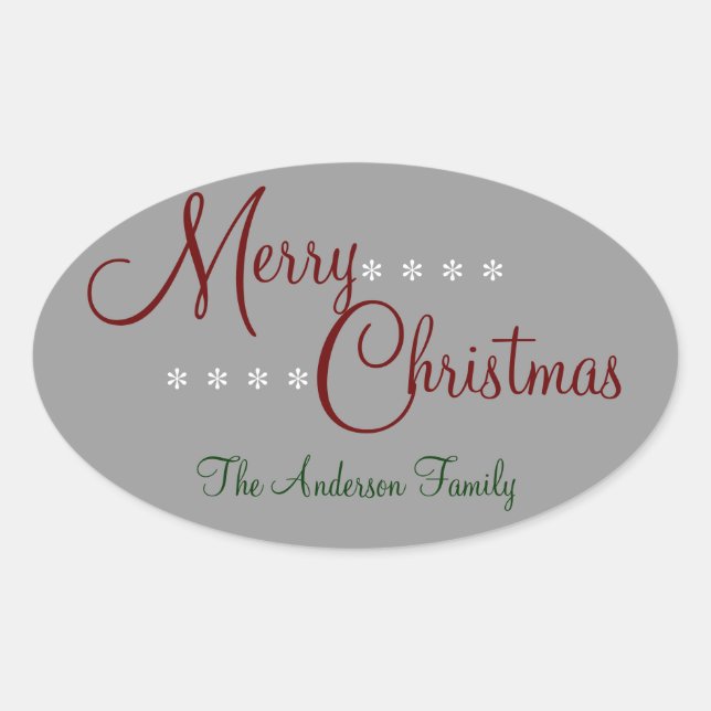 Merry Christmas Personalized Package Stickers (Front)
