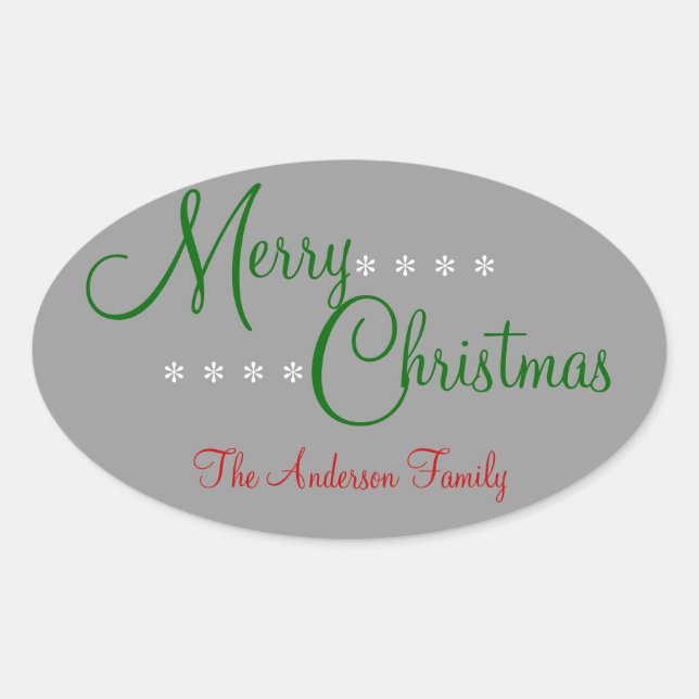 Merry Christmas Personalized Package Stickers (Front)
