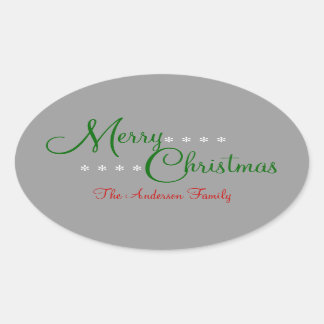 Merry Christmas Personalized Package Stickers
