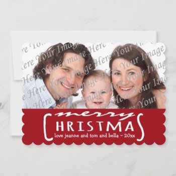 Merry Christmas Personalized Photo Card by Joyful_Expressions at Zazzle