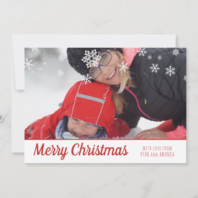 Merry Christmas Personalized Photo Christmas Holiday Card (Front)